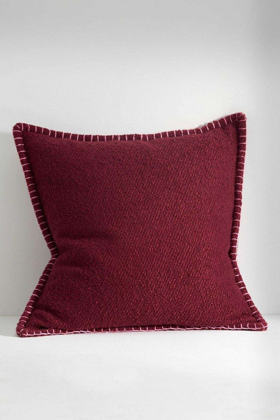 Curtis Boucl\u00e9 Blanket-Stitch Pillow