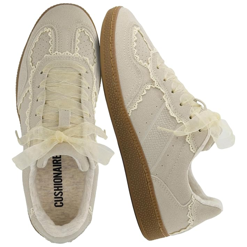 Cushionaire Belinda Lace Detail Casual Sneakers
