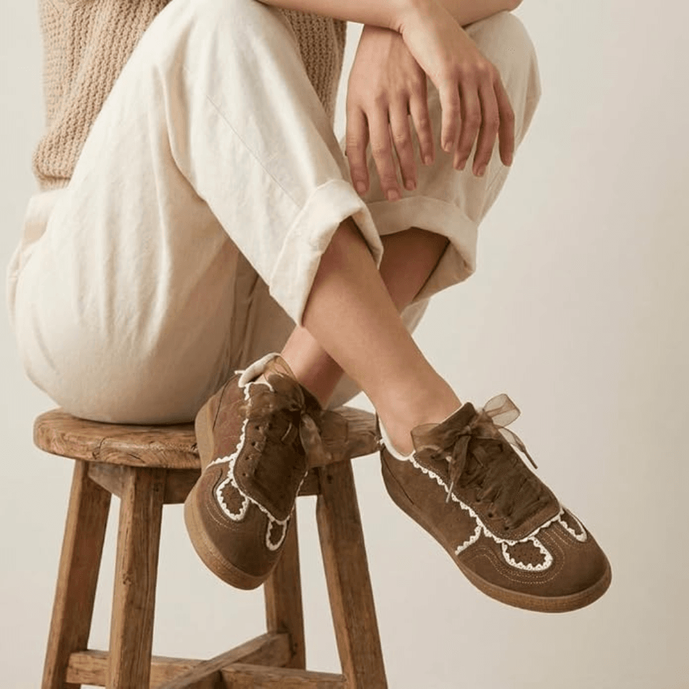 Cushionaire Belinda Lace Detail Casual Sneakers