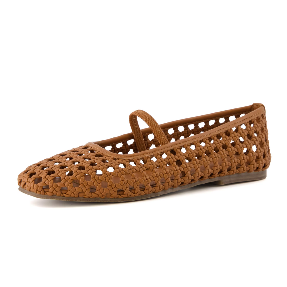 Cushionaire Squared Toe Woven Ballet Flats