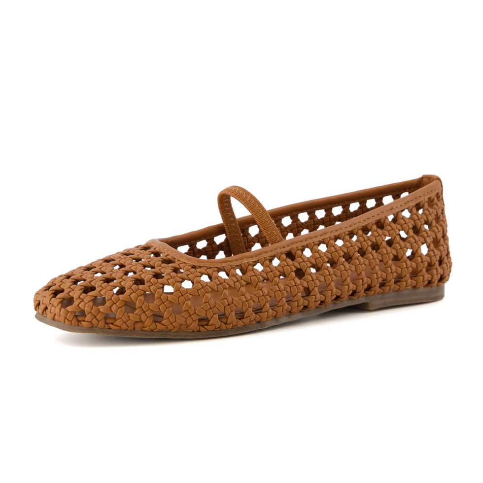 Cushionaire Squared Toe Woven Ballet Flats
