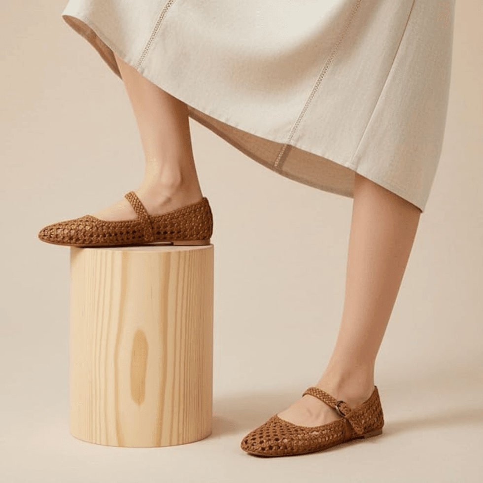 Cushionaire Weston Hand Woven Mary Jane Flats