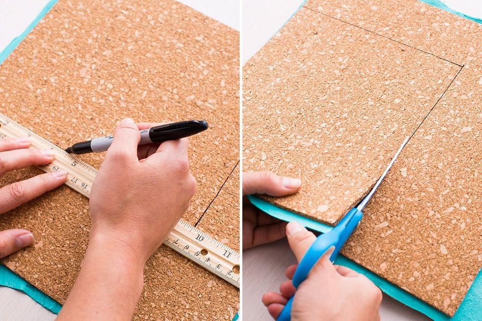 Cutting-Pocket on cork board mouse pad