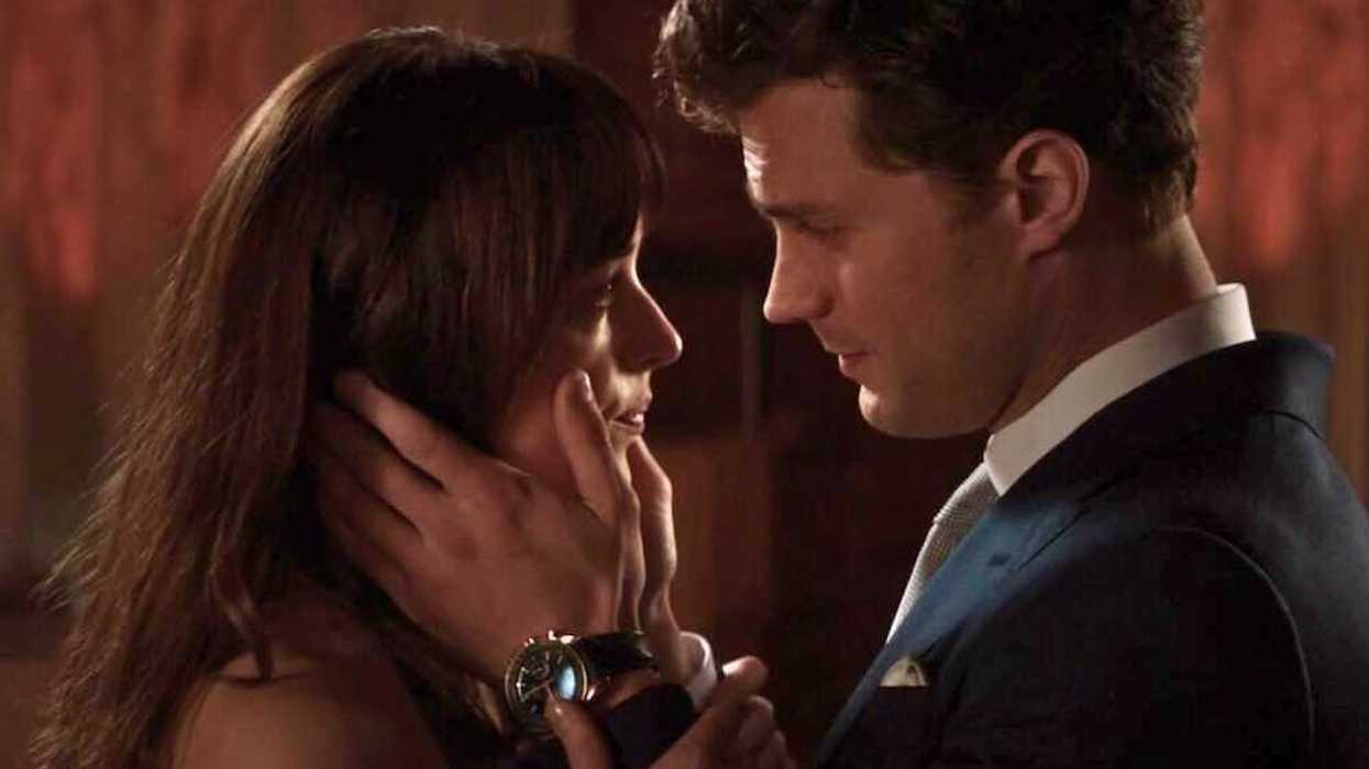 Dakota Johnson and Jamie Dornan in 50 Shades of Grey