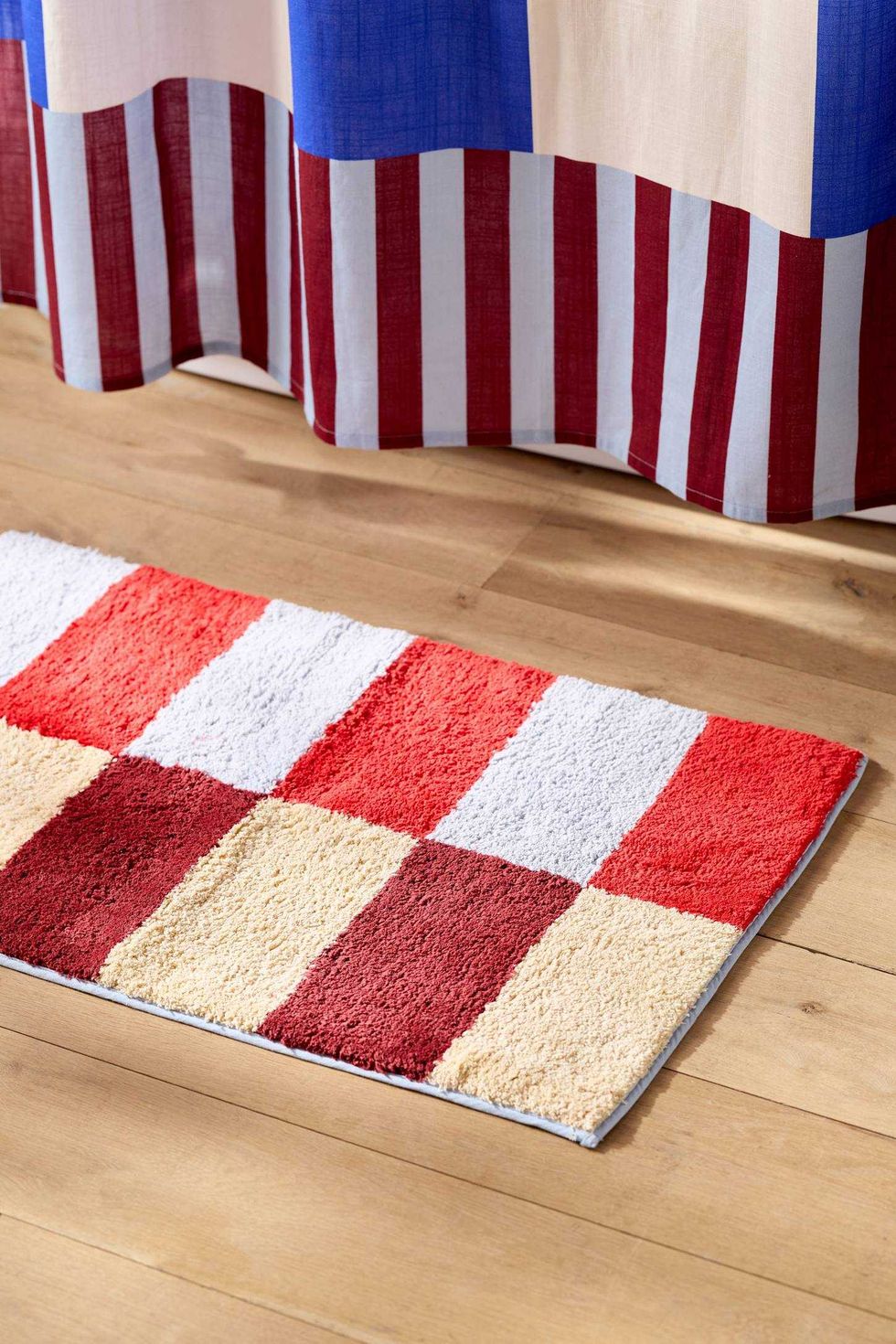 Damson Madder Cotton Woven Striped Bathmat