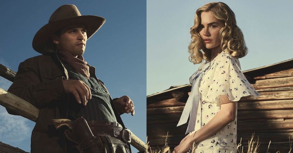 Darren Mann and Michelle Randolph as Jack Dutton and Elizabeth Strafford in '1923'