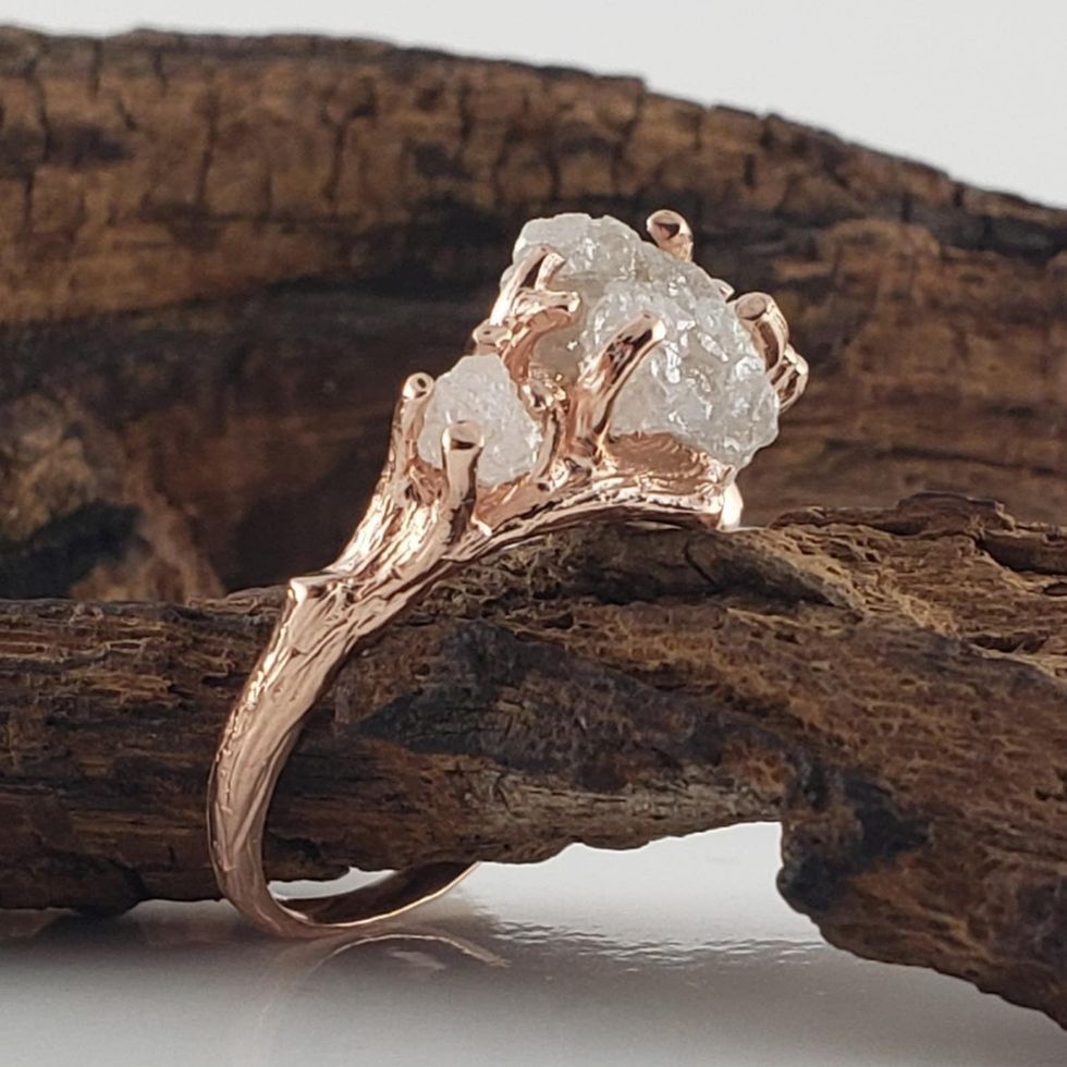 DawnVertreesJewelry Rough Diamond Twig Engagement Ring