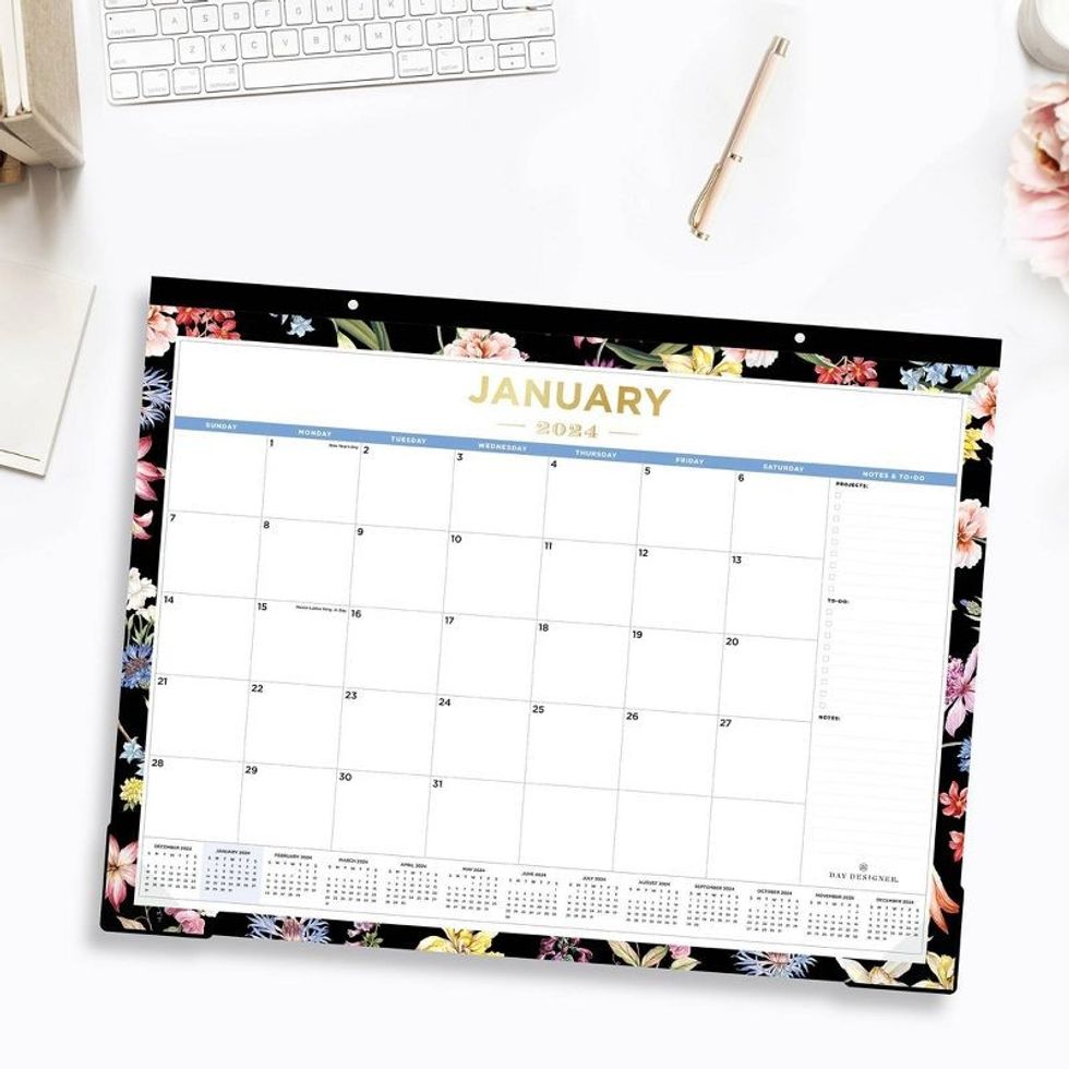 Day Designer Wild Blooms 2024 Desk Pad Calendar