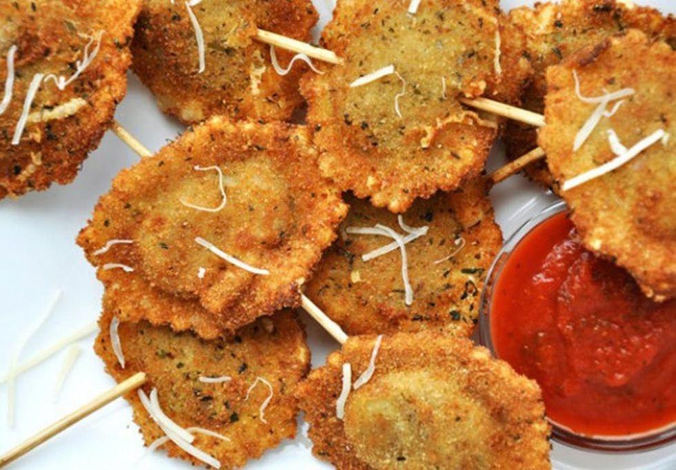Deep Fried Ravioli on a Stick