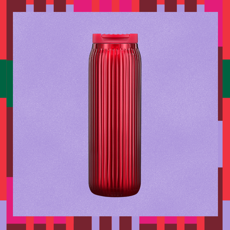 Deep Red Pleated Tumbler