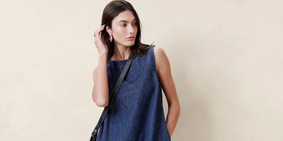 ella italian denim mini dress Ella Square Neck Denim Mini Dress