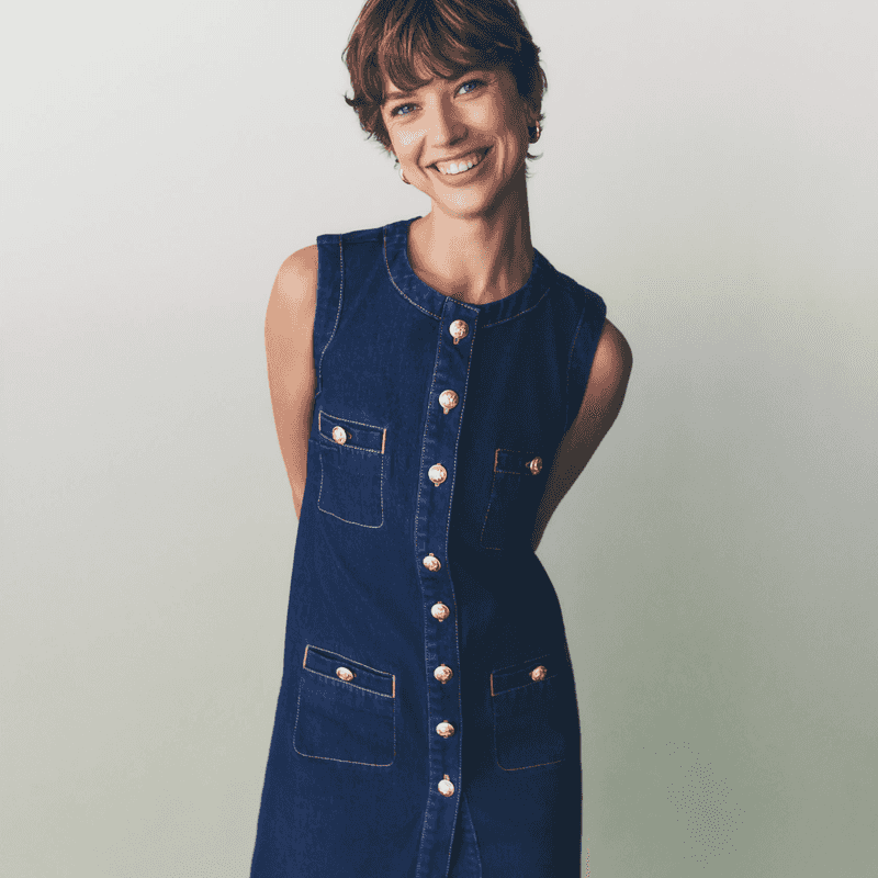 ann taylor denim dress Ann Taylor Weekend Denim Shift Dress Size XS Arabella Wash Women's