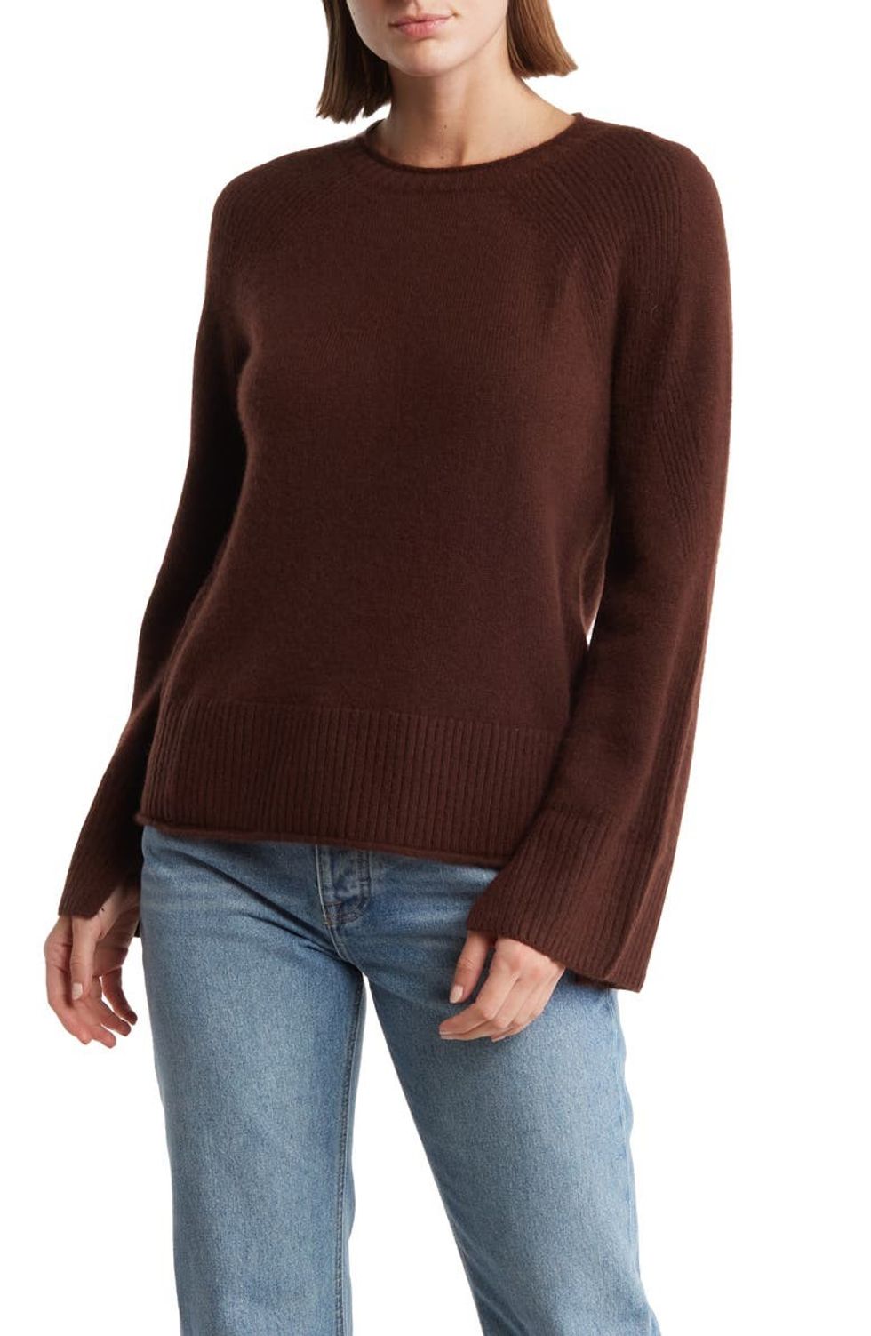 Design History Rib Trim Cashmere Sweater