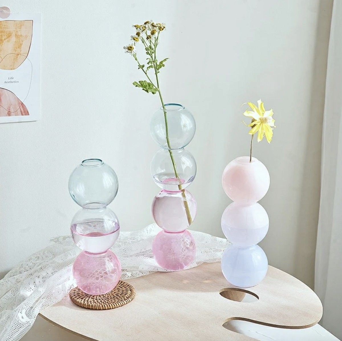 desk accessories pastel bubble vases