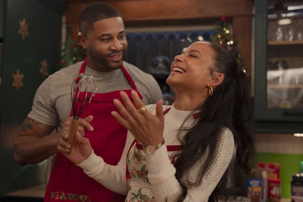 Devale Ellis and Christina Milian in Meet Met Next Christmas on Netflix
