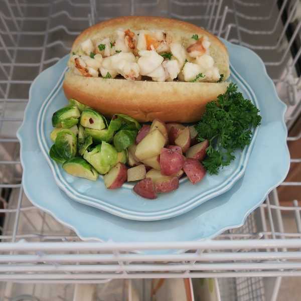 Dishwasher-Cooked Lobster With Brussels Sprouts and Potatoes