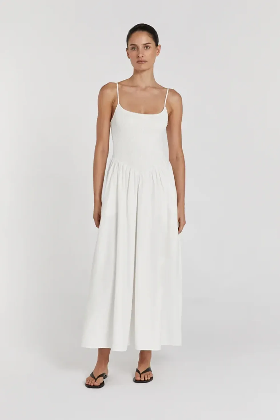 DISSH Milano White Cotton Midi Dress