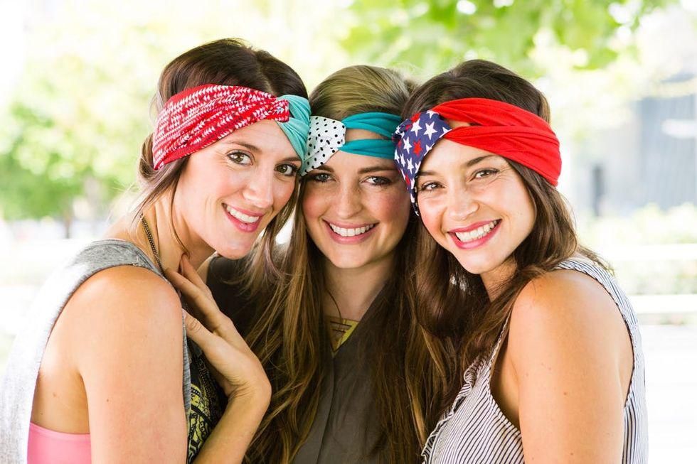 diy american flag and polka dot headbands