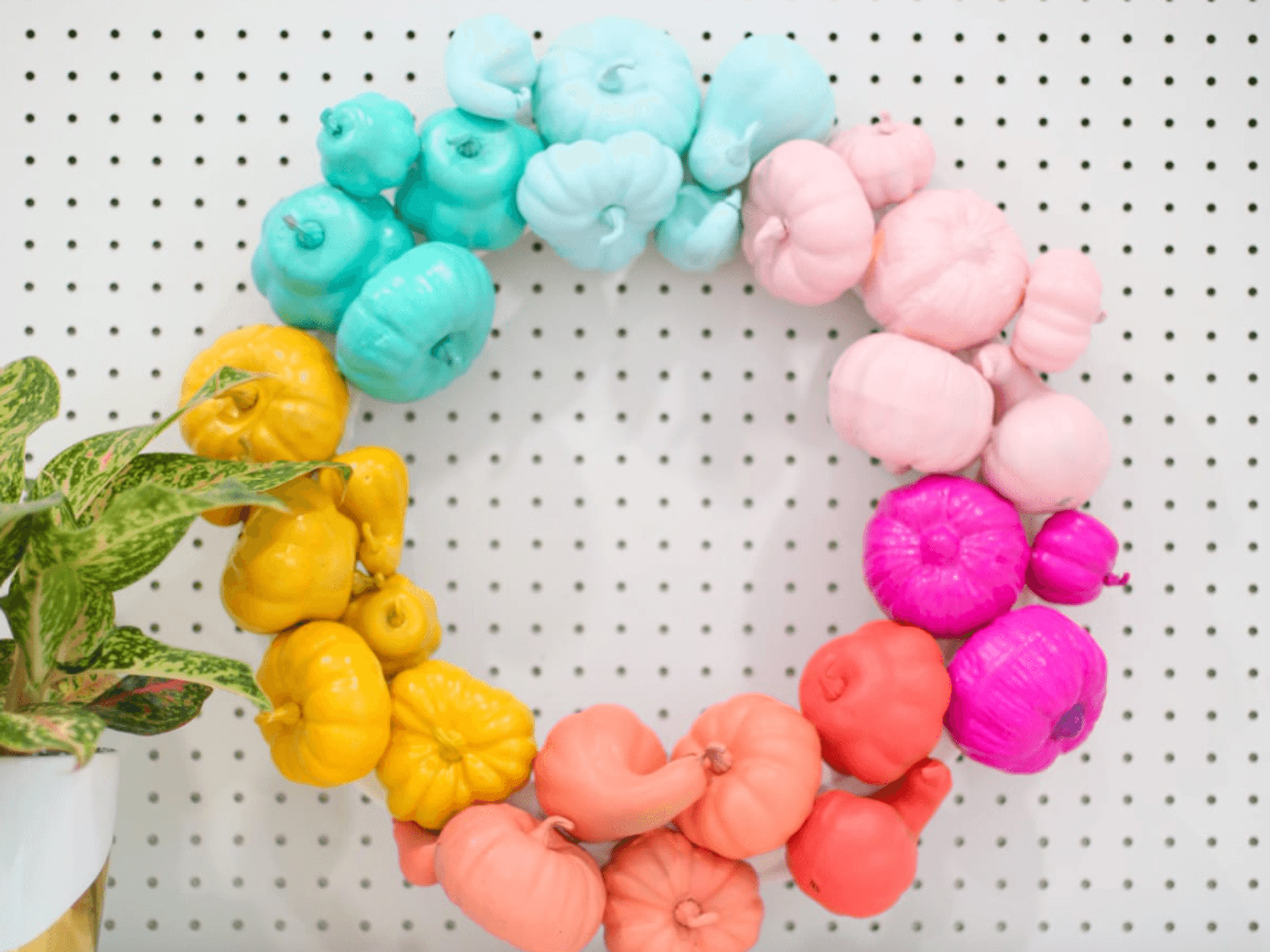 DIY Colorful Pumpkin Wreath