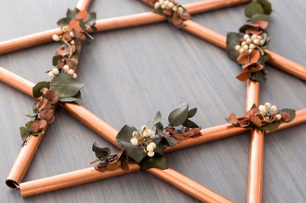 DIY Copper Star of David Hanukkah Wreath
