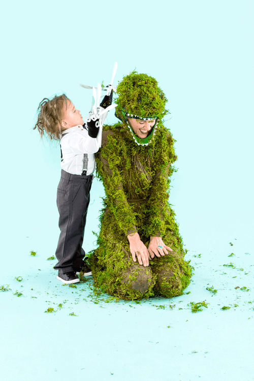 DIY Edward Scissorhands and Hedge Halloween Costume Gif