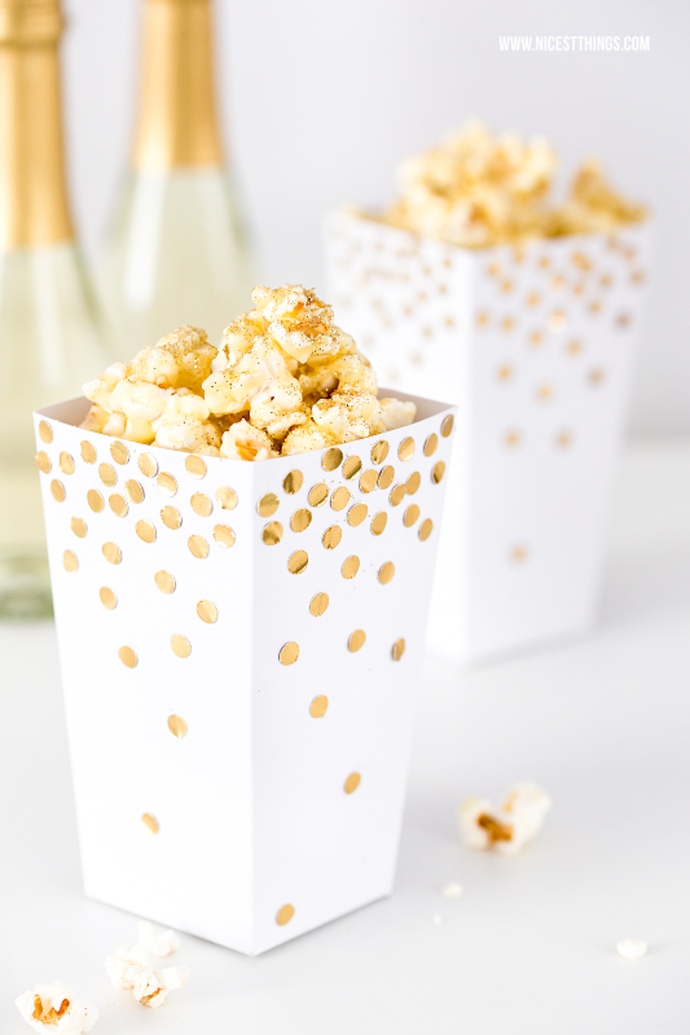 DIY Gold Confetti Popcorn Boxes New Year\u2019s Eve Decorations