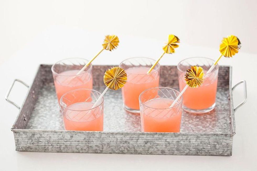 DIY Gold Mylar Swizzle Sticks