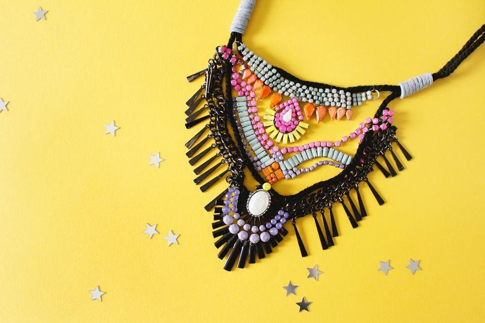DIY Iris Apfel-inspired Statement Necklace | Brit + Co