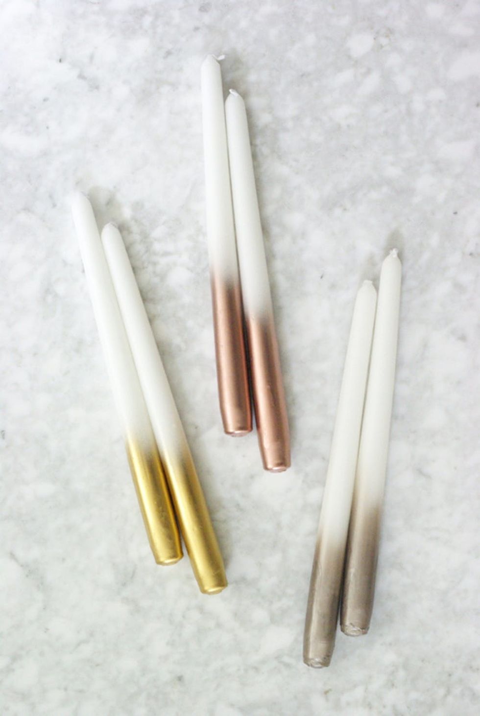 diy metallic dipped candles 3