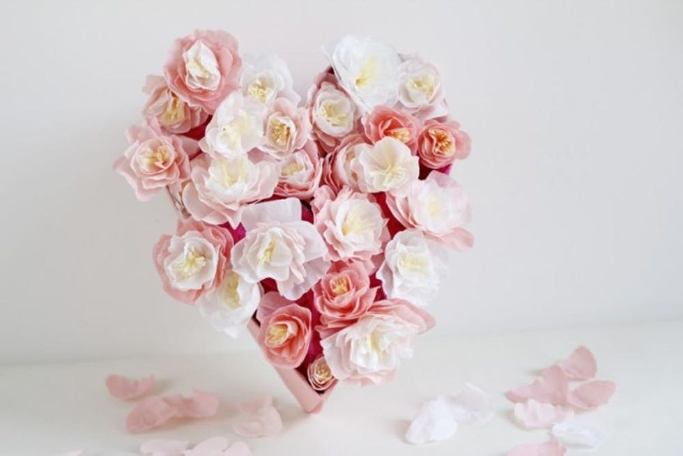 diy paper flower heart