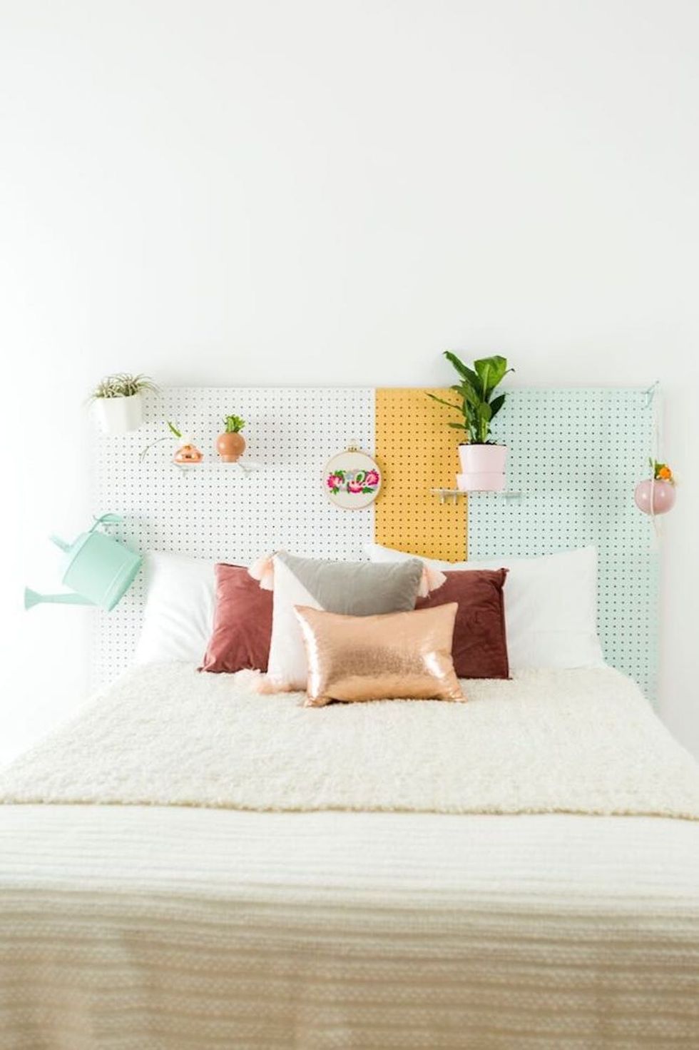 DIY Pegboard Headboard