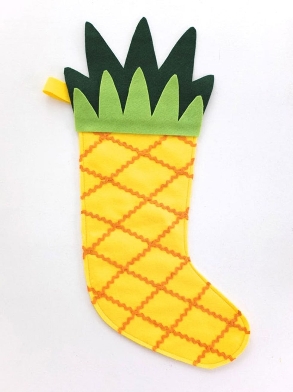 DIY Pineapple Christmas Stocking Decor