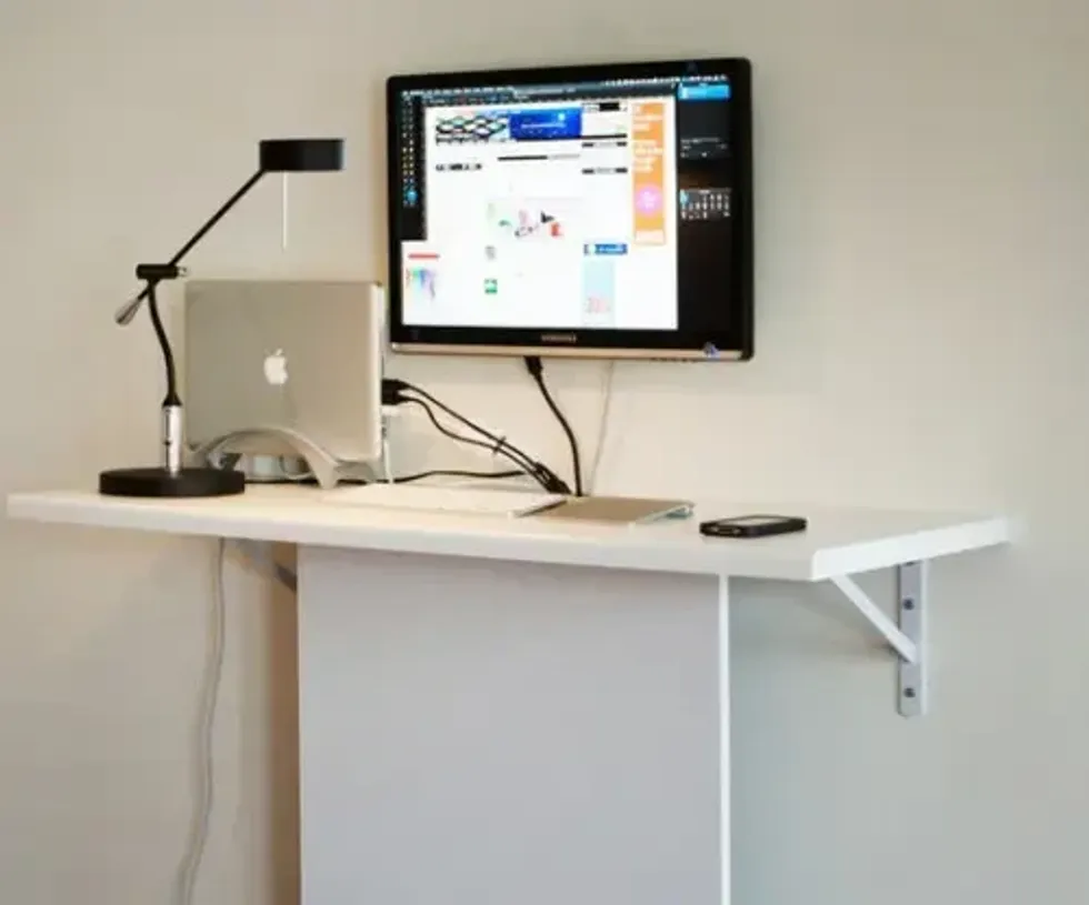 DIY Standing wall mounted desk