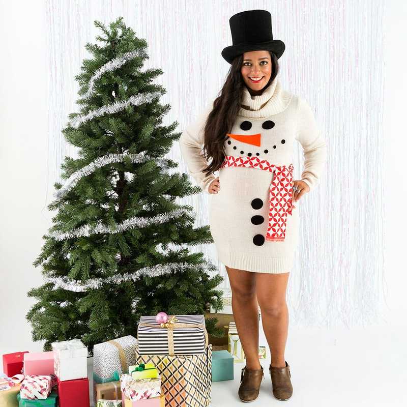 white christmas dresses String Lights Womens Ugly Christmas Sweater Dress main image 1