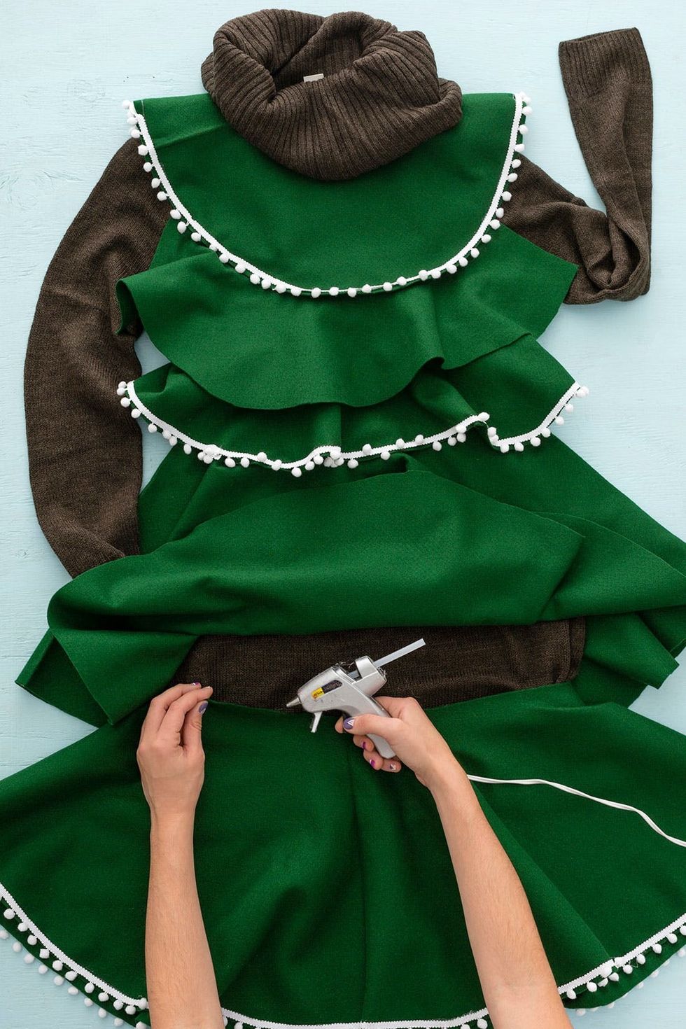 DIY Ugly Christmas Tree Sweater Dress diy ugly sweater dresses