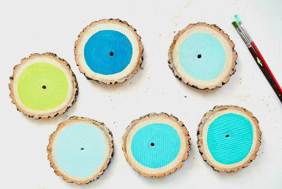diy wood projects, ombre wood coasters