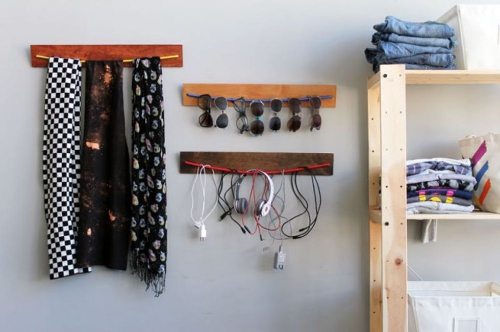DIY Wooden Bungee Organizer