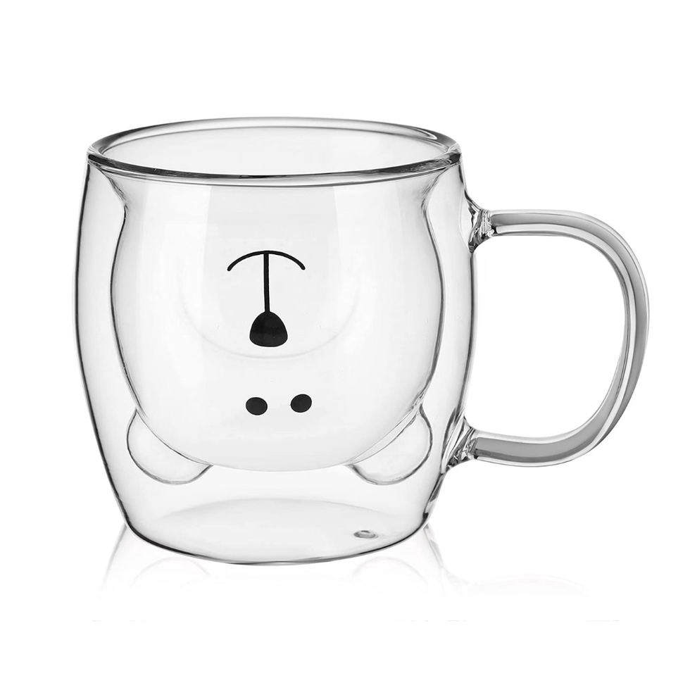 Double Wall Glass Bear Tea Cup