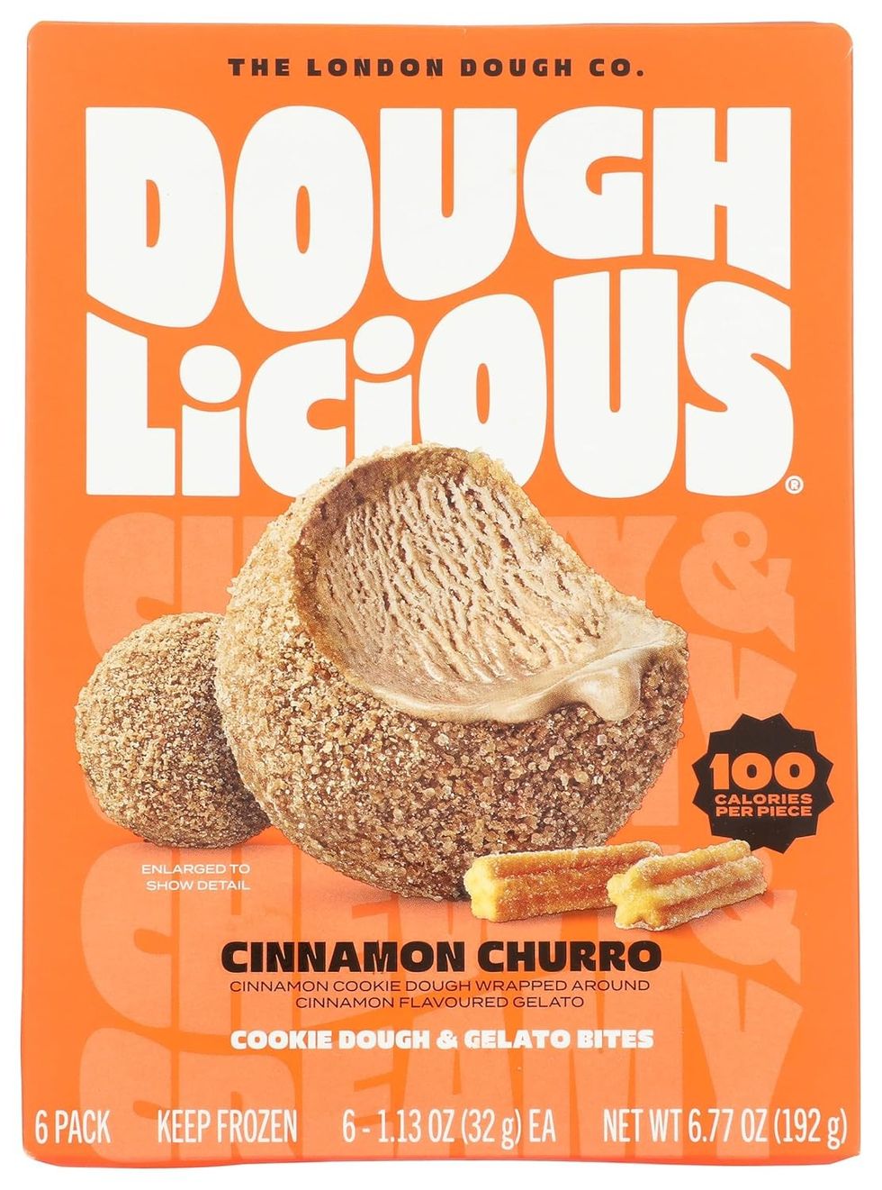 Doughlicious Cinnamon Churro Cookie Dough & Gelato Bites