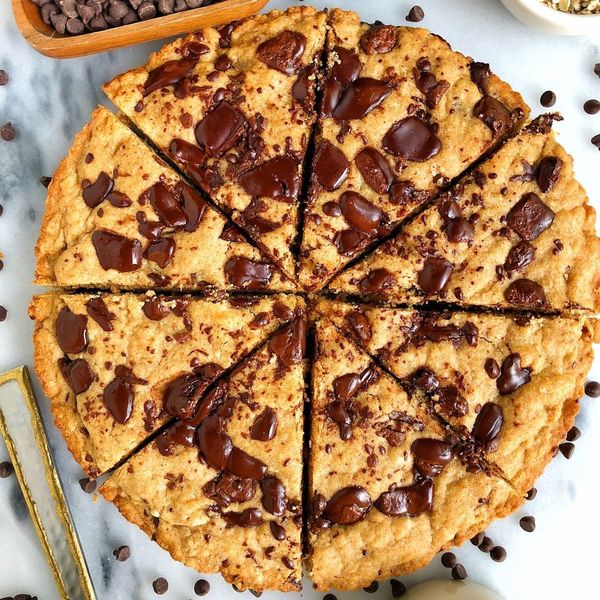 Doughy Chocolate Chip Cookie Pizza