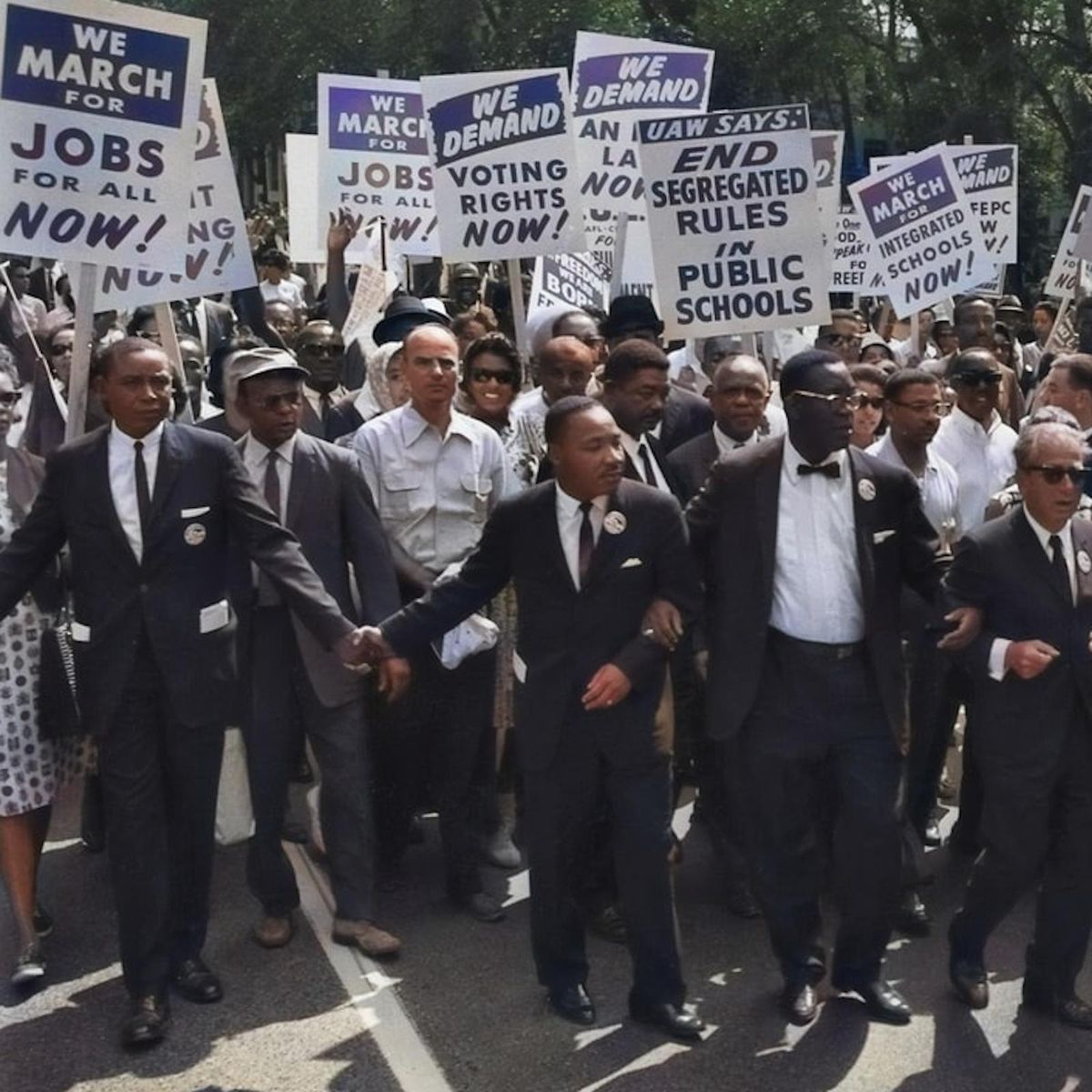 Dr. King in a civil rights march Martin Luther King Jr. Day