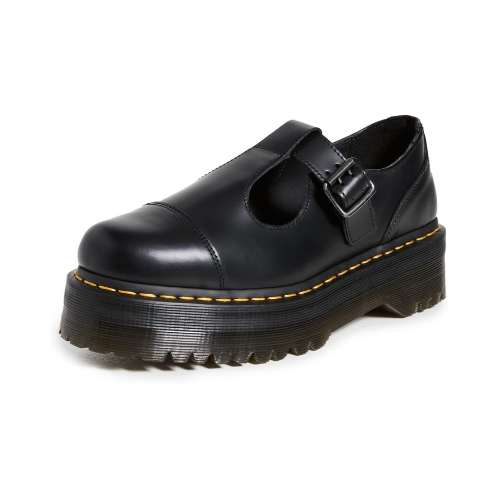 Dr. Martens Bethan Polished Smooth Leather Platform Shoes