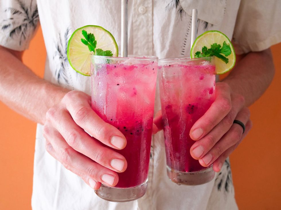 Dragonfruit Pineapple Gimlet