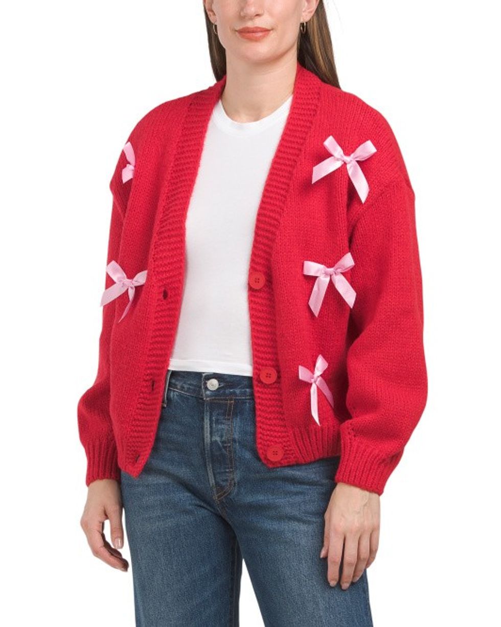 Dreamers by Debut Bow Applique Cardigan