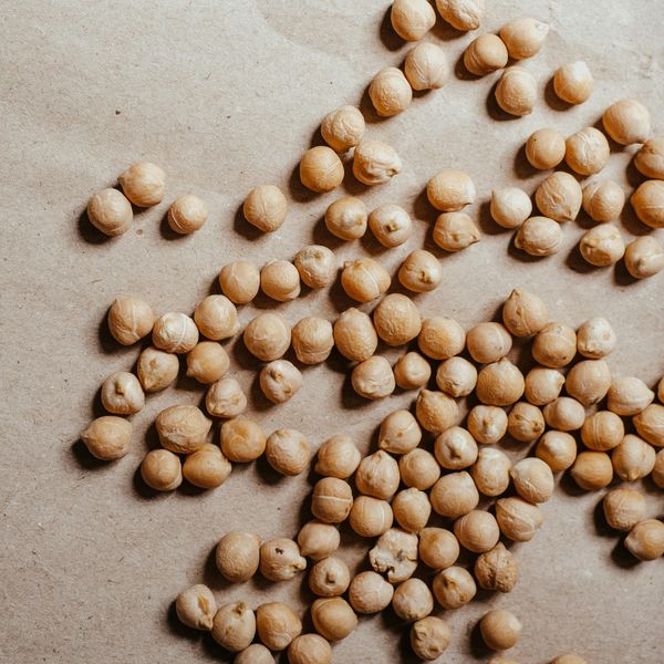 dried chickpeas on paper