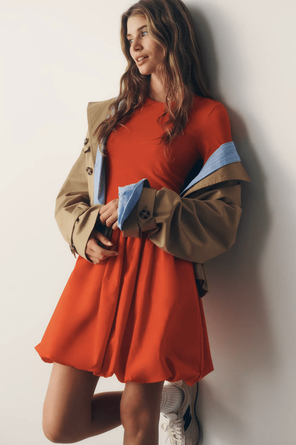 Drop-Waist Bubble Mini Dress