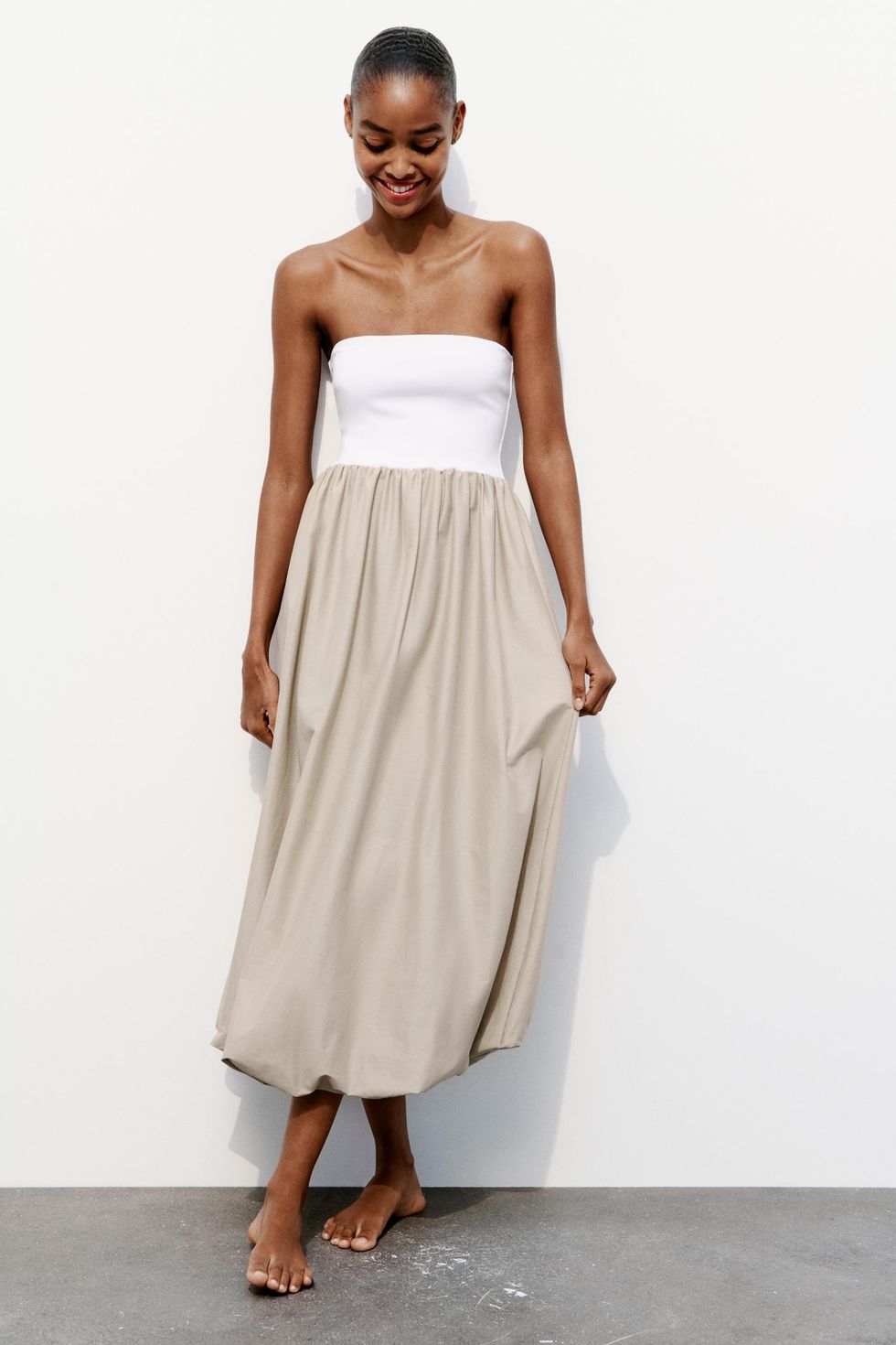 Dual Color Balloon Dress