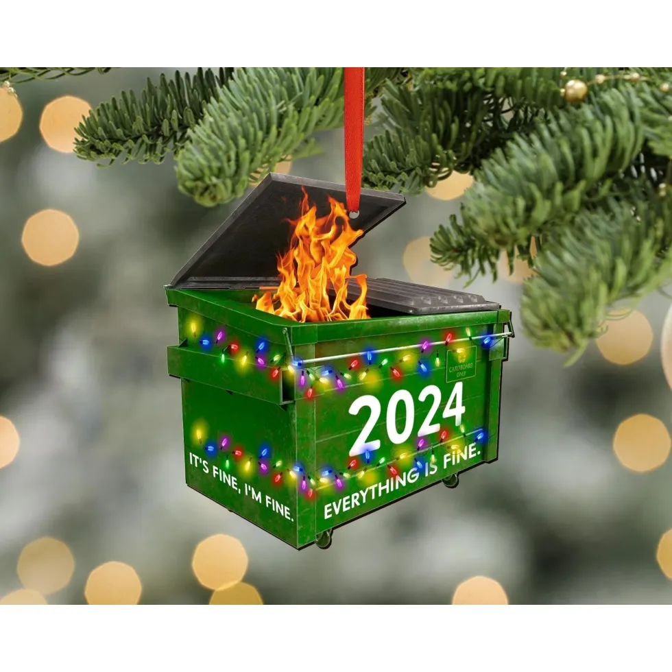 dumpster fire ornament
