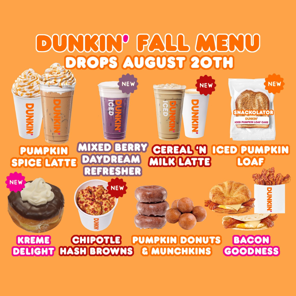 Dunkin'\u200b Fall Menu 2025