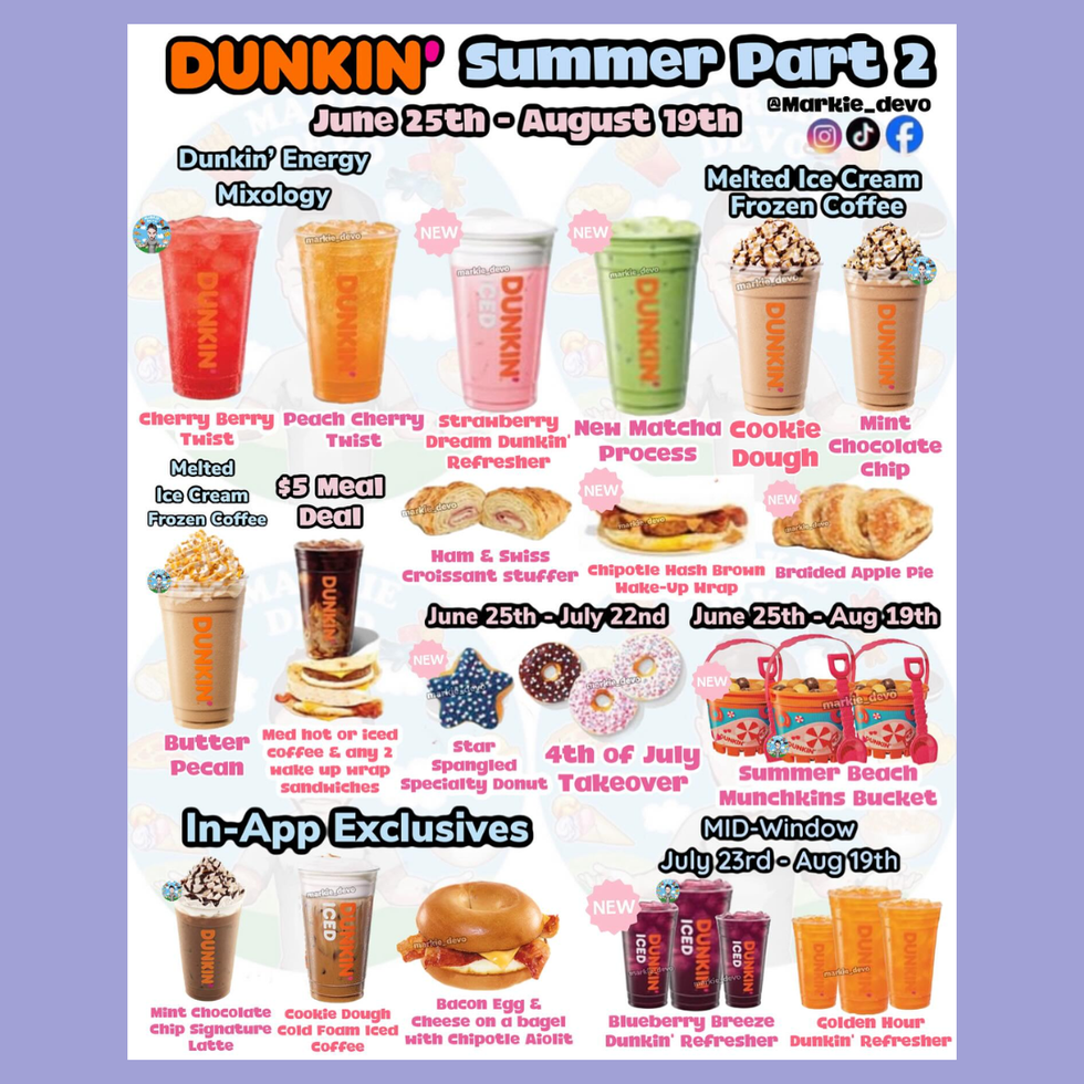 Dunkin\u2019 Summer Menu Leak 2025